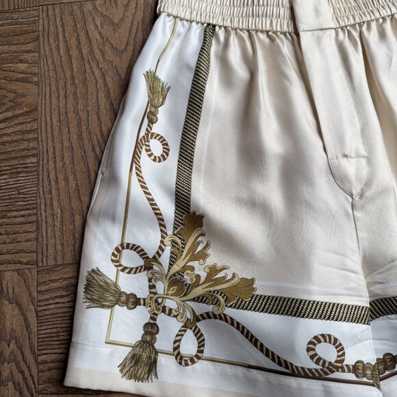 NEW Alexander Wang Baroque Print Silk Boxer Shorts - Picture 6 of 14